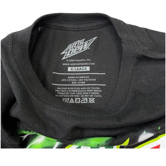 Mountain Dew Racing T-Shirt Men’s XL Black Graphic Tee NASCAR Lightning Car NWOT - Picture 2 of 5